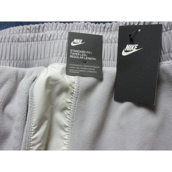 Nike Men's NSW Fleece Winter Jogger Pants Grey Silver Tapered Leg Standard Fit - Picture 2 of 6